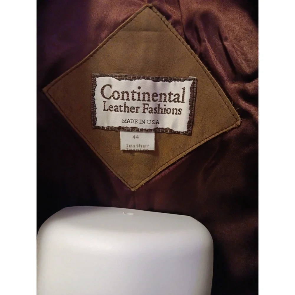 Continental leather fashions Brown Leather Vest Men's‎ Size 46 Biker vest